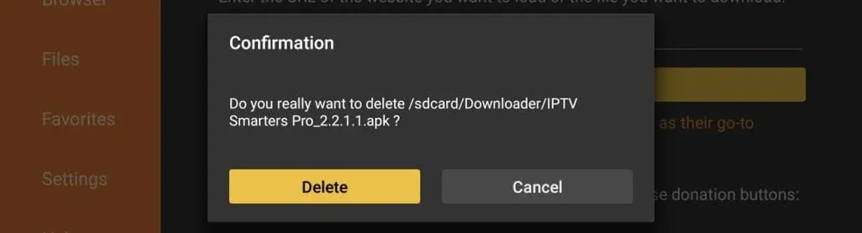 Confirm delete